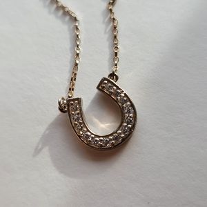 CZ horseshoe necklace